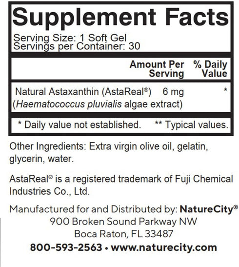 True-Asta AstaReal Natural Astaxanthin Supplements 6mg – Joint Muscle Skin Eye Support (30 Soft Gels) Algae Antioxidants Supplement | Non-GMO, Glu...