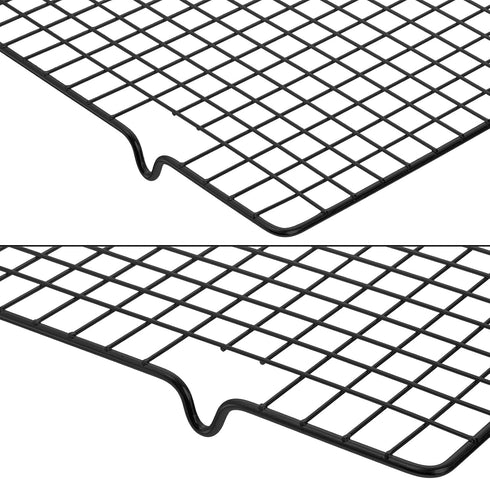 Tebery 4 Pack Black Heavy-Duty Wire Cooking Rack Baking Racks, Nonstick Baking & Cooling Grid for Roasting, Cooking, Grilling, Drying - 16" x 10"...