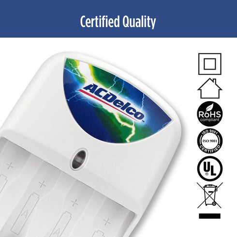 ACDelco AA and AAA Battery Charger, Includes 2 AA Batteries...