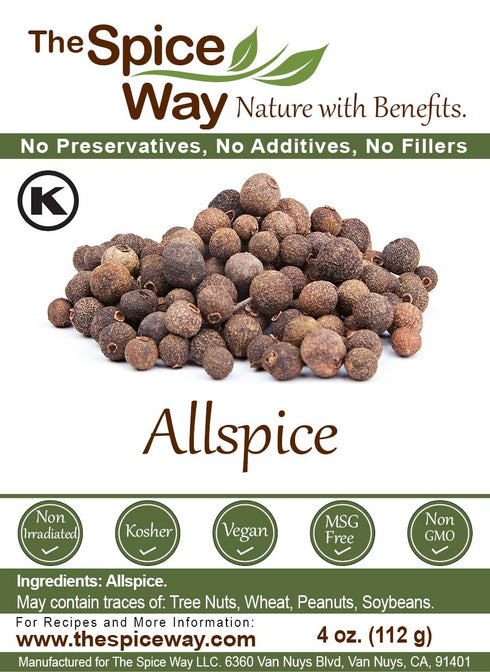 The Spice Way Allspice - Whole (4 oz) a multipurpose berry for curries, sauces, soups and even pastries...