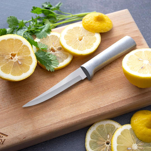 Rada Cutlery Super Parer Knife (R127), 4.38" Stainless Steel Hollow Ground Blade, Made in USA, Silver Handle...
