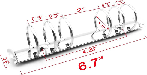 2 Pieces 6-Hole Ring Binder Mechanisms Replacement Kit for Binder Planners (Personal A6 30mm)...
