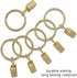 40 Pack Curtain Rings with Clips, Drapery Clips with Rings, Drapes Rings 1.26 in Interior Diameter, Fits up to 1 in Curtain Rod, Gold Color...
