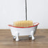Foreside Home & Garden Red Rim White Enamel Bathtub Soap Dish...
