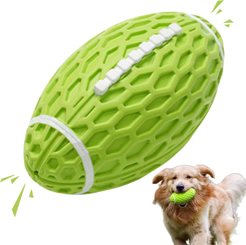 Dog Toys, Rugby Squeaky Dog Toys for Aggressive Chewers, Rubber Tough Dog Toys, Durable and Indestructible Football Dog Toys for Medium Large Dog ...