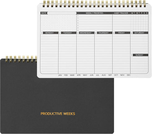 Weekly Calendar Planner Notepad?Office Productivity Business Planner?Work Organizer Checklist Notebook, 2024 Planner Weekly And Monthly Premium Pa...