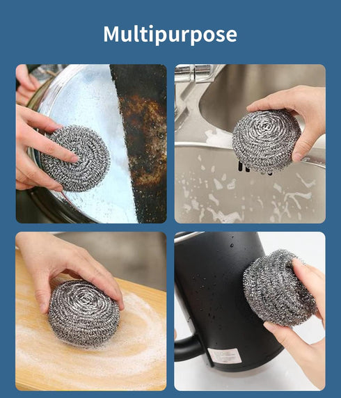 6Pcs Steel Wool Scrubbers - Flexible Scrubber Pads for Cleaning Dishes, Pots, Pans, Grills and Sinks...