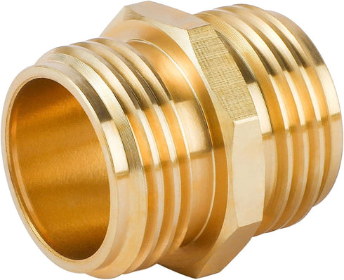 Male to Male Hose Adapter,2 Pack 3/4 Inch Brass Garden Hose Adapter Male to Male Quick Connector,Garden Hose Connector with 4 Extra Washers...