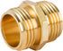 Male to Male Hose Adapter,2 Pack 3/4 Inch Brass Garden Hose Adapter Male to Male Quick Connector,Garden Hose Connector with 4 Extra Washers...
