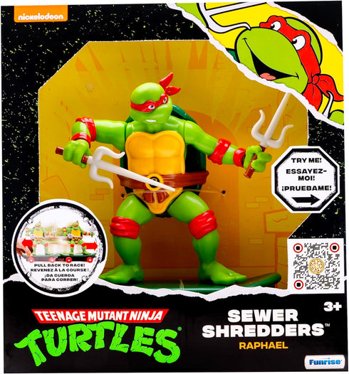Teenage Mutant Ninja Turtles 5" Sewer Shredders - Raphael Classic Edition - Skate and Battle with Ninja Action - Ages 3+...