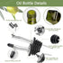 Glass Olive Oil Dispenser, Green Oil and Vinegar Cruet Bottle 17 oz/500 ml, Square Tall Glass Oil Container with 2 Stainless Steel Pourers, 2 Labe...