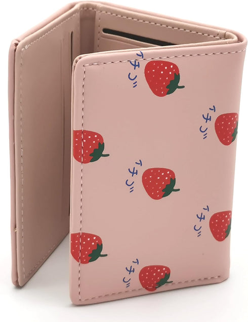 Small Trifold Cute Kawaii Strawberry Wallet for Women Girls(Pink)...
