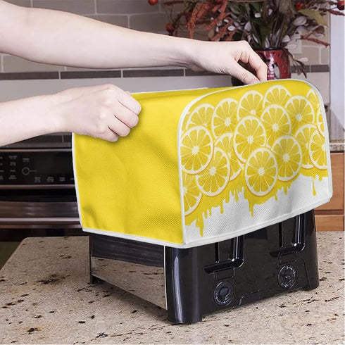 Toaster Cover 2 Slice, Yellow Lemon Washable Bread Maker Cover Toaster Protector, Dustproof Kitchen Appliance Accessories, Women Gift...
