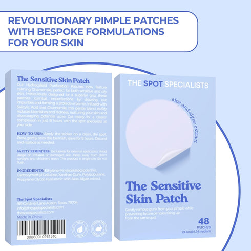 The Sensitive Skin Patch (48 Patches) | Bespoke Formula Pimple Patches for Face | Clear Skin, Gentle Touch | Results After 6 Hours | Strategically...