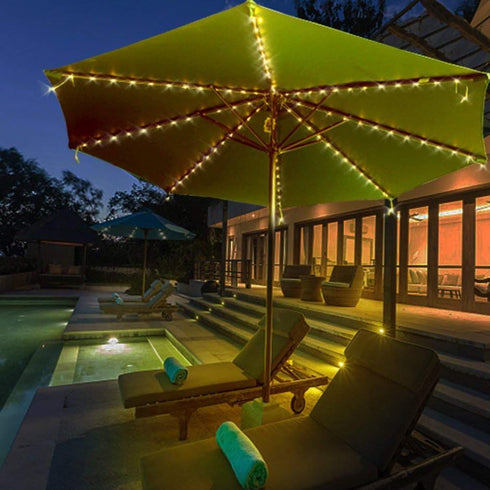 Patio Umbrella Lights 8 Lighting Mode 104 LED String Lights with Remote Control Umbrella Lights Battery Operated Waterproof Outdoor Decor for Pati...