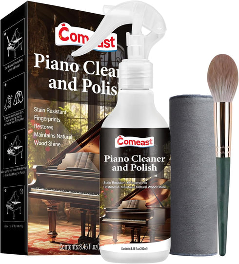 Piano Cleaner and Polish, Clean, Wax and Protect Glossy All in One Bottle Restore the Shine, Remove Fingerprints and Stains, and Enhance the Brigh...