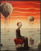 Posterizer 1 pcs-Surreal Scene with alien man and Melting Spheres-Abstract & Modern Art-Fantasy & Fiction Art-Gift for Art Lovers-Decor for Home &...