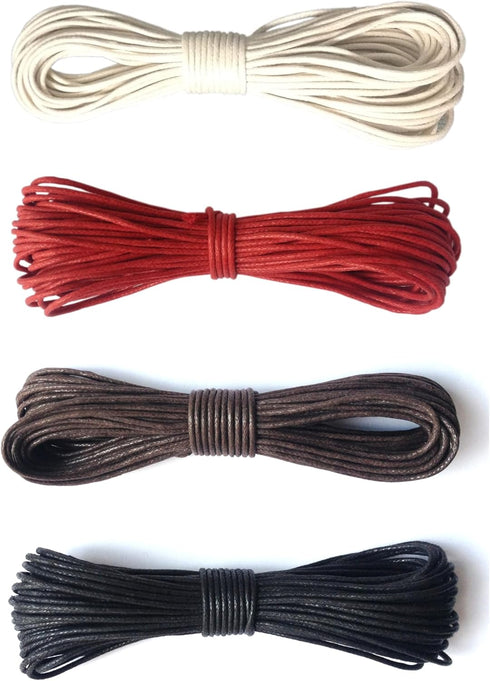 LWR CRAFTS 2mm Waxed Cotton Cord 45 Feet Per Pack (Pack of 2) (Chocolate)...