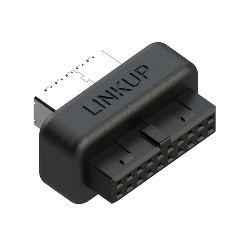 LINKUP - USB-C Front Panel Adapter - Converts Motherboard 3.0/3.1 IDC20 19-Pin Header to Type-C (A-Key) - Designed for All USB-C Devices - Solid C...