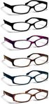 Boost Eyewear 6 Pack Reading Glasses, Modern Fashion Frames for Women and Men (Solid Black, and Blue, Red, Purple, Natural Tortoise Shell Patterns...
