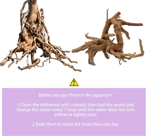 8 Pack Natural Driftwood for Aquarium, Aquarium Decor Spider Wood Freshwater Fish Tank Reptile Driftwood Branch (3.15"- 4")...