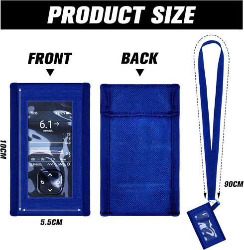 2 Pack Blood Glucose Meter Case with Lanyard Compatible with Dexcom G7 Glucose Monitor Pouch with Viewing Window for Diabetic Accessories Supplies...