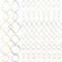 PAGOW 96Pcs Earring Hoop Jewelry Making, Hypoallergenic Teardrop Square Round Silver Gold Earrings Beading Hoop Bulk for DIY Crafts Accessories Su...