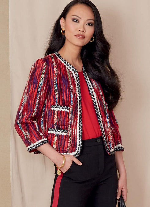 Vogue Misses' Fitted Jacket and Pants Sewing Pattern Kit, Code V1830, Sizes 8-10-12-14-16, Multicolor...