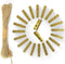 Mini Gold Clothespins - 50pcs Small Natural Wood Clothes Pin with Jute Twine for Photos Display,Gift Wrapping, Hanging Pictures Paper, Clothes Pin...