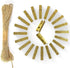 Mini Gold Clothespins - 50pcs Small Natural Wood Clothes Pin with Jute Twine for Photos Display,Gift Wrapping, Hanging Pictures Paper, Clothes Pin...