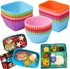 Silicone Bento Lunch Box Dividers 3 Shapes of Standard Round & Square & Rectangle - Reusable Silicone Cupcake Liners Non-Stick Muffin Cups for Bak...