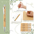 Fumete Wedding Bamboo Retractable Ballpoint Pen, 30 Pieces, Black Ink, Wooden Guest Book Pens for Bridal Shower Games Proposal Bachelor Party Favo...
