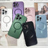 Magnetic Case for iPhone 15 Pro Max Phone Case for Women, Matte Luxury Soft Metallic Luster Design with Camera Lens Protector, Compatible with Mag...