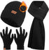 3PCS Winter Beanie Hat Scarf Touchscreen Gloves Set for Men and Women, Knitted Fleece Lined Hats Thermal Gloves Long Scarf...