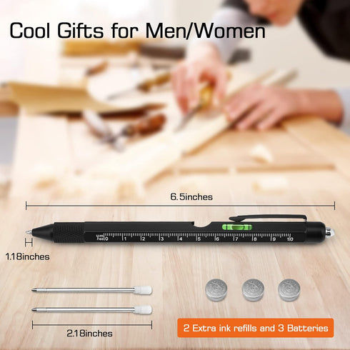 Gifts for Men, Stocking Stuffers for Adults Men, Fathers Day Dad Gifts from Daughter Son Wife, 9 in 1 Multitool Pen, Tools Gadgets for Men, Birthd...