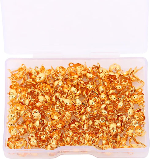 Beadia 18K Gold Plated End Caps Non Tarnish 4x8mm 200pcs for Jewelry Making Findings...