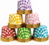 50 Pack Gingham Foil Cupcake Baking Cups, 3.5 Oz Checkered Gold Liners Muffin Mini Cake Mold Cups Wrappers Ramekins Holders (50, Purple Checkered)...