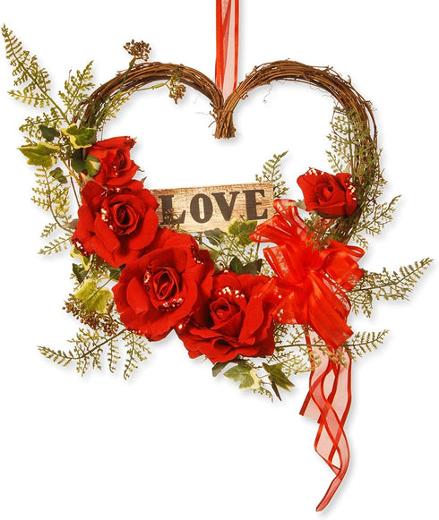 Amyzor Heart Shape Natural Grapevine Wreath Ring DIY Craft Vines Base Grapevine Roll for Rustic Summer Fall Christmas Wreath Door Garland Home Wed...