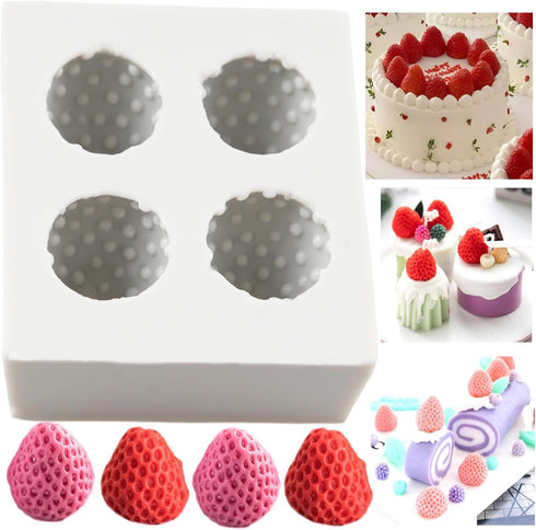 Strawberry Silicone Mold Fruit Chocolate Cake Decorating Silicone Molds For Cupcake Topper Candy Sugar Craft Polymer Clay Gum Paste...