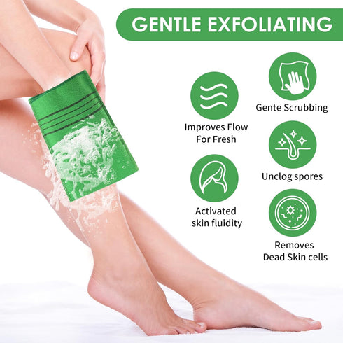 4PCS Exfoliating Body Scrubber, Korean Asian Exfoliating Bath Washcloths Mitt Viscose Rayon Towel Glove Bath Sponge for Dead Skin (2Green+2Red)...