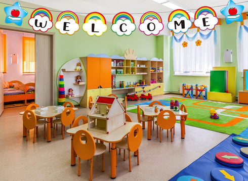 FLYAB Welcome Banner for Classroom Decorations Rainbow Welcome Bulletin Board Classroom Decorations Welcome Back to School Banner for School Class...
