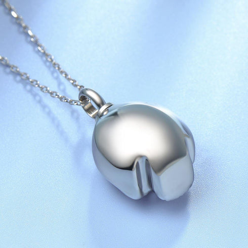 Trendy Stainless Steel Skull Pet Urn Ashes Pendant Necklace Memorial Ash Keepsake Cremation Jewelry...