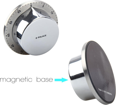 Kitchen Timer, 60 Minute Timer,Magnetic Loud Alarm,Mechanical Stainless Steel Cooking Timer (1pack)...