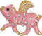 EVER FAITH Austrian Crystals Pink Enamel Lovely When Pigs Fly Brooch Clear Gold-Tone...