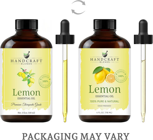 Handcraft Blends Lemon Essential Oil – Huge 4 Fl Oz – 100% Pure and Natural – Premium Grade Essential Oil for Diffuser and Aromatherapy, Skin, Mas...