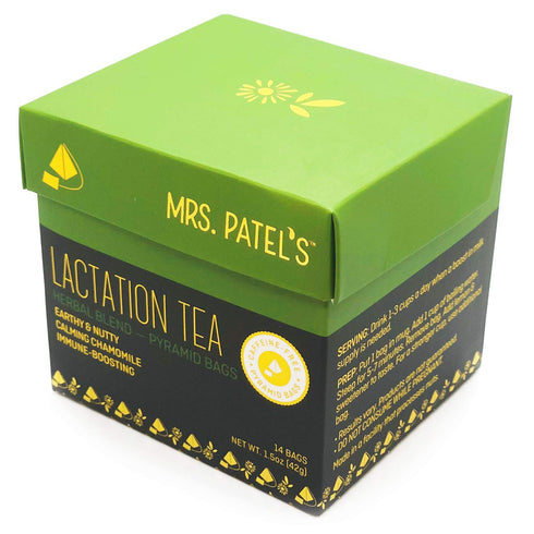Mrs. Patel's Lactation Tea, Herbal Blend, Mild & Soothing, For Breastfeeding and Pumping Moms, Drink Iced or Hot, Caffeine Free, Gluten Free, Dair...