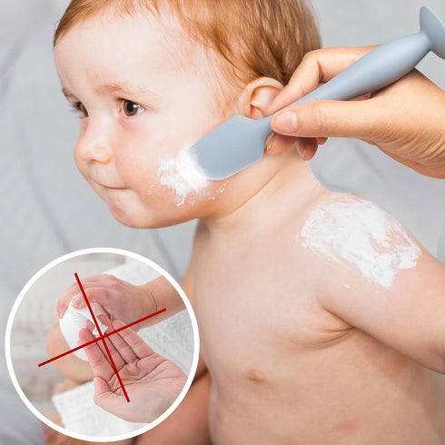 Soft Silicone Baby Butt Cream, Crema Brush Spatula with Upgraded Suction Base Case, Bum Tush Rash Diaper Paste Applicator Swiper Cleaner - Necessa...