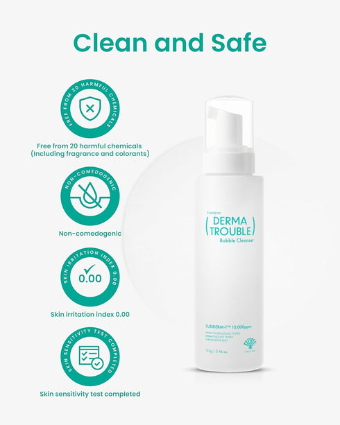 Derma Trouble Bubble Cleanser (5.46floz) Gentle Low-pH Bubble Cleanser for Comedonal Acne. Remove Excess Sebum Dead Skin and Impurities Korean Ski...