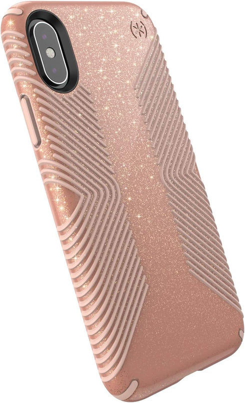 Speck Products Presidio Grip + Glitter iPhone Xs/iPhone X Case, Bella Pink with Gold Glitter/Dahlia Peach...