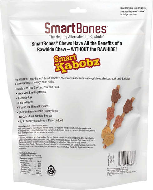 SmartBones Smart Kabobz, Rawhide-Free Chews For Dogs, Made With Real Chicken, Pork And Duck, 20 count...